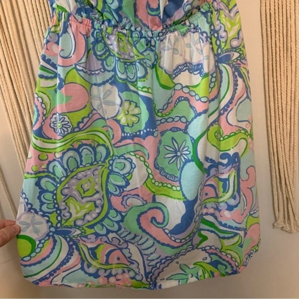 LILLY PULITZER‎ Windsor Strapless Dress Multi Conch Republic 100% Cotton Small - Picture 5 of 13